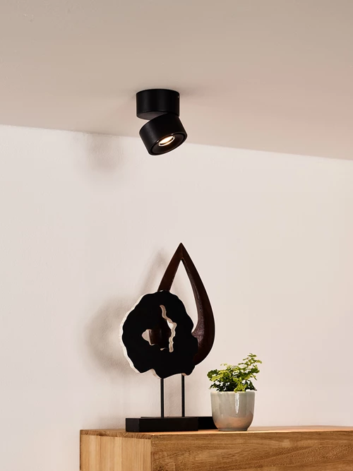 Lucide YUMIKO - Foco de techo - Ø 7,8 cm - LED Regul. - 1x10W 2700K - Negro - ambiente 1